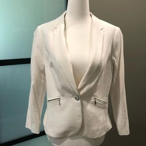 3/4 sleeve white blazer sold by The Limited